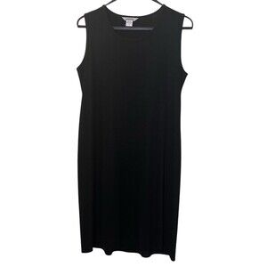 Exclusively Misook Black Sleeveless Sheath Tank Knit Pullover Black M Dress